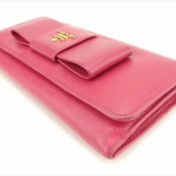 Prada Wallet Purse Long Wallet Pink leather Woman Authentic Used S952 - Picture 3 of 9